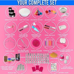 370 PCS Spring Form <b>Pan</b> Cake Turntable <b>Stand</b> Measuring Cup Set Hot Sale Adult Beginner Baking & Pastry Tools - Product Image 4
