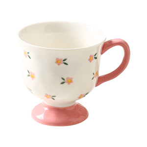 Gobelet créatif en céramique à pois coréens Simple Home Office Flower Breakfast Avoine Milk Cup - Product Image 4