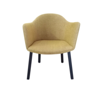 Fauteuils de salle à manger modernes jaunes confortables pour projets commerciaux, cafés, bistrots, villas, hôtels et restaurants, avec revêtement rembourré