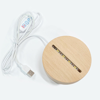Support de lampe à LED 3D en bois clair, 16 couleurs, pour le bricolage, en acrylique, 5.9 pouces, présentoir lumineux rectangulaire