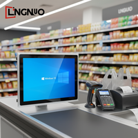 LN Panel PC Industrial de 15 Pulgadas Intel Core I5/i7 Sistema POS Sin Ventilador con Pantalla para Clientes Compatible con Supermercados