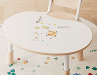 Table et chaise en bois Echo Modern Peanut, style dessin animé, hauteur réglable, bureau pour enfants, chambre, maison, bureau, hôtel, salon