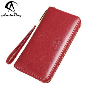 AndoBag Long Wallets for Women Soft Genuine Cow <b>Leather</b> Coin Purse Fashion Large Capacity Zipper Wallet Clutch <b>Phone</b> <b>Bag</b> - Product Image 1