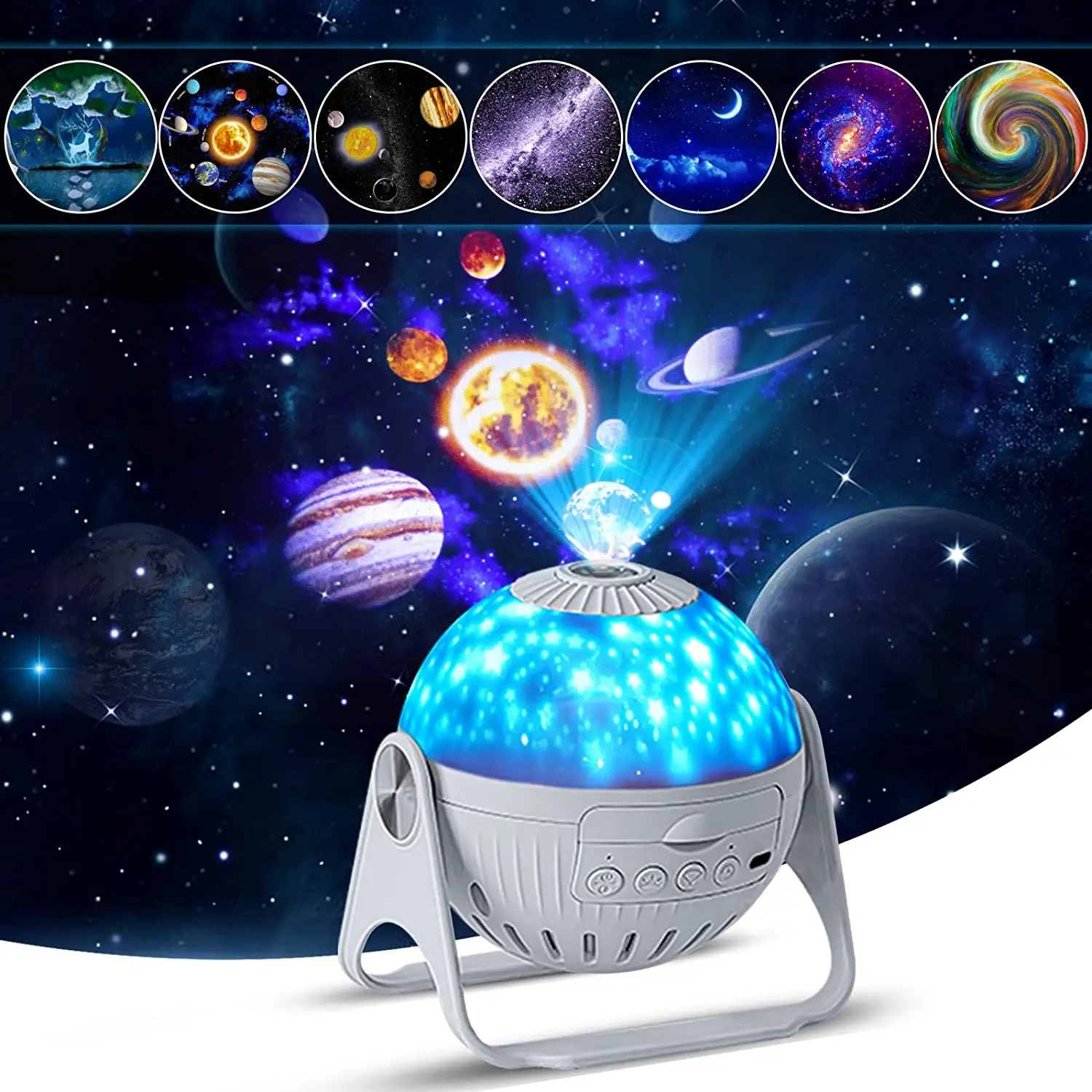 Thiên Hà Chiếu 360 Xoay Planetarium Bầu Trời Đầy Sao Đèn Chiếu Cho Trẻ Em Phòng Ngủ Phòng Trang Trí Nội Thất Đèn Ngủ LED Sao Ánh Sáng Ban Đêm