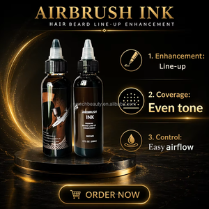 Encre de tatouage aérographe certifiée CE 60 ml, brun naturel, teinture imperméable <span class=keywords><strong>pour</strong></span> l'amélioration des contours de la barbe et des cheveux, peinture corporelle <span class=keywords><strong>pour</strong></span> salon de coiffure - Product Image 4