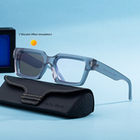 Nouvelles Lunettes de Soleil Photochromiques UV400 à Monture Carrée Pleine, Style Européen et Américain, pour Hommes, Idéales pour la Conduite en Extérieur - Collection 2026