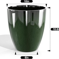 Meilleure vente transfrontalière : Pot de sol cylindrique haut en résine de 10 pouces, grand pot pour arbre, décoratif d'intérieur, respirant