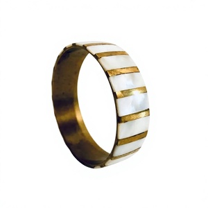 New Trendy Resin <b>Bangle</b> <b>Bracelets</b> Set in Coral Teal Beige Gold Plated Accents Unisex Fashion Jewelry ANEES HANDICRAFTS Wedding - Product Image 6