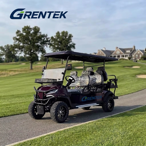 Electric Golf Cart 6 Seater Black With Roof And Storage Basket For Golf Course Use for Non Public Road - Product Image 1