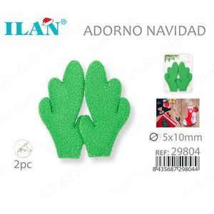 Ornement de bois de cerf de Noël Ilan 5x10mm vert 2 pièces pour décoration de fêtes - Product Image 3
