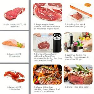 Olla de Cocción Lenta Eléctrica Portátil de Acero Inoxidable con Temporizador Digital, Olla de Cocción Lenta al Vacío para el Hogar, Duradera, Incluye Olla Exterior - Product Image 4