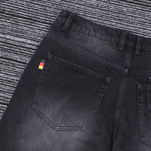<span class=keywords><strong>Pantaloncini</strong></span> da uomo pesanti <span class=keywords><strong>neri</strong></span> lavati con acido <span class=keywords><strong>pantaloncini</strong></span> da uomo ricamati su misura Jorts 12-14 Oz Coton Denim da uomo - Product Image 5