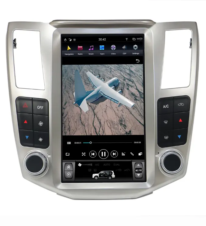 AOONAV TeslaスタイルTouch Screen Android 9.0 Car Multimedia Player GPS Navigation For Lexus Rx 330 2004 2005ユニットAutoステレオ
