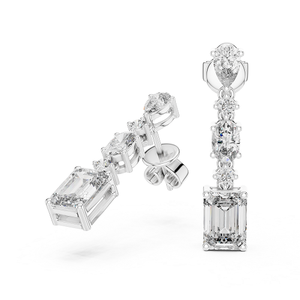Pendientes de Plata de Lujo con Piedras Cultivadas en Laboratorio, Joyería de Diseño Moderno, Elegante Regalo para Ocasiones Especiales - Product Image 2