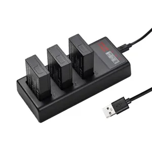 מטען סוללה LP-E17 3-מטען חריץ עם אינדיקטורים הוביל micro usb + 3 יחידות LP-E17 סוללות 7.4v 1500mah - Product Image 1