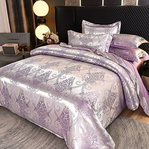 Set <span class=keywords><strong>Copripiumino</strong></span> Jacquard Stile Europeo LILIANNA 4 Pezzi, Biancheria da Letto di Lusso per Hotel con <span class=keywords><strong>Copripiumino</strong></span> con Tasca Profonda - Product Image 4