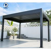Pergola motorisée moderne Prima en promotion, résistante au vent, sur mesure, pour terrasse, cour et bord de piscine