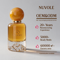 Flacon de parfum en verre transparent pour homme, design luxueux et nouveau, 30 ml, 50 ml, 100 ml, rond, facile à sertir, flacon de parfum vide avec bouchon en résine