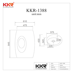 KKR superficie sólida piedra artificial <span class=keywords><strong>baño</strong></span> grifo <span class=keywords><strong>de</strong></span> <span class=keywords><strong>baño</strong></span> pie lavabo - Product Image 6