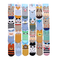 Chaussettes pour bébé en tricot jacquard avec des animaux mignons, chaussettes de cheville en coton tendance pour enfants