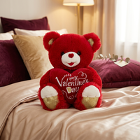 Ours en peluche rembourré tenant un cœur, ours pour la Saint-Valentin, jouets en peluche personnalisables, ours en peluche imprimé avec inscription d'amour, cadeau pour les amoureux