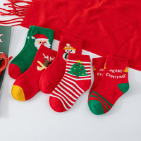 Cadeau pour enfants Chaussettes de Noël Chaussettes épaisses en coton mi-tube Confortables et douces Père Noël Arbre de Noël Elk