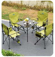 Chaise de pêche portable pour le voyage en plein air avec accoudoirs, sac de rangement, porte-gobelet, chaises pliantes de camping