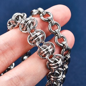 Pulsera de cadena de eslabones redondos gruesos de acero inoxidable para mujer y hombre, estilo punk, color plata, para tobillo o muñeca, joyería metálica - Product Image 6