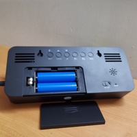Jam Alarm LED Digital tabung Nixie dapat diisi ulang, Jam Alarm cermin suara alami & musik terpasang di dinding dengan port USB