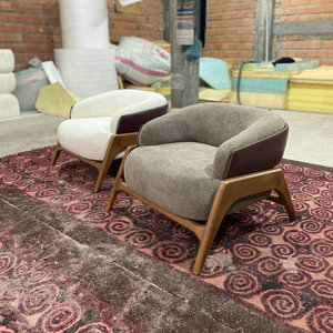 Sillón de Diseño Ergonómico de Madera de Alta Comodidad, Sillón <span class=keywords><strong>Individual</strong></span> Tipo <span class=keywords><strong>Puff</strong></span> para Sala de Estar, Sillas de Pedicura para Interiores Modernos - Product Image 6
