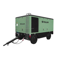 Compresor de Aire de Tornillo Portátil Móvil con Motor Diésel Sullair DWQ3400RH, Equipo de Minería de Alta Presión, 20.7 bar/300 psi, 1200 cfm/34.0 m³/min