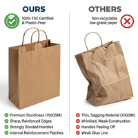 Sacs cadeaux en papier kraft brun personnalisés avec logo d'usine, petits sacs écologiques avec poignées torsadées, vente en gros, mini sacs pour fêtes et friandises