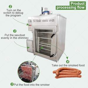 Fumoir vertical à gaz pour saucisses de porc et cuisses de dinde, équipement de fumage à la vapeur pour viande, à vendre - Product Image 5