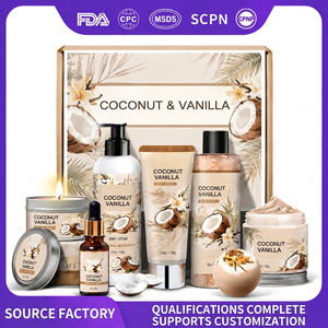 Coffret Cadeau Bain aux Herbes Coco & Vanille avec 100ml de Produits de Soin Variés Revitalisants pour la Peau - Product Image 6
