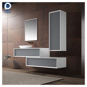 Prima Modern Solid <strong>Wood</strong> Mirrored Bathroom <strong>Vanity</strong> <strong>Unit</strong> High-gloss Lacquer Finish Wall Hung Floor Standing Options Villa - Product Image 4