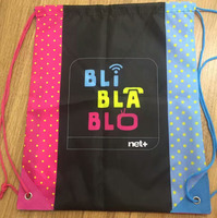 Sac à cordon de petite taille avec motif de lettres en polyester recyclé écologique 210d, nouvelle mode personnalisée, moins cher, sublimation
