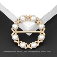 Vente flash : Écharpe en soie, anneau, cravate, pinces à cravate, boucle ronde en métal tendance, anneau de vêtement, porte-accessoires pour femmes