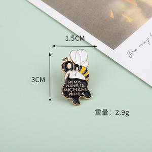 Insigne d'insecte de petite abeille créative drôle dessin animé petite abeille émail broche épinglette chapeaux vêtements décoration broches broches cadeau - Product Image 3