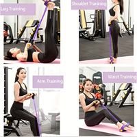 Bandes de résistance élastiques pour les pieds, antidérapantes, violettes, 6 tubes, haute qualité, pour la maison, fitness, pédale de traction pour abdominaux