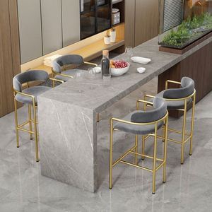 Sillas de Bar Leon Home de Estilo Italiano Minimalista, Diseño de Lujo de Alta Calidad con Respaldo de Terciopelo para el Hogar - Product Image 2