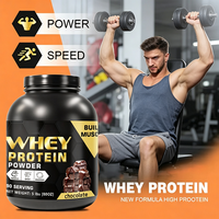 Bubuk Protein Whey Isolat OEM Pendukung Pertumbuhan Otot 5LB Protein Tinggi Logo Pribadi Desain Gratis Gantungan Kunci Protein Whey