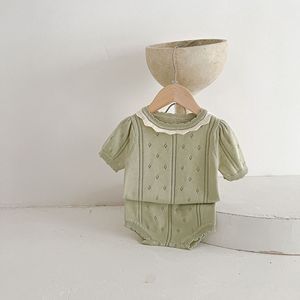 Biểu Tượng Tùy Chỉnh Trẻ Sơ Sinh Bé Dệt Kim Unisex Romper Trẻ Em O-Cổ Áo Len Cardigan Trẻ Sơ Sinh 100% Cotton Đan Áo Len Thiết Lập - Product Image 6