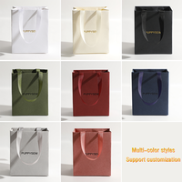 Sac fourre-tout en papier texturé cuir avec poignée en ruban - Sacs cadeaux personnalisés pour emballage de luxe
