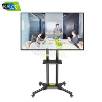 KLC 131A Rak TV Beroda Tugas Berat 32-65 Inci, Dapat Dilepas, untuk LED LCD, Pelat Baja Canai Dingin, Troli Dudukan TV