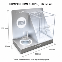 Support d'affichage en acrylique à lévitation magnétique avec éclairage LED personnalisé, étagère de comptoir pour diffusion en direct, organisateur de rangement multi-grilles en acrylique