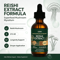 Extrait de Reishi en gouttes, marque privée OEM, 2 fl oz (60 ml), complément alimentaire