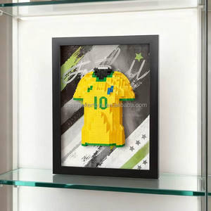 Regalo para Fanáticos del Fútbol, <span class=keywords><strong>Campeones</strong></span> <span class=keywords><strong>de</strong></span> la Copa <span class=keywords><strong>Mundial</strong></span>, Bloque <span class=keywords><strong>de</strong></span> Diamantes <span class=keywords><strong>de</strong></span> Plástico ABS, Decoración para Habitación con Diseño <span class=keywords><strong>de</strong></span> la Camiseta <span class=keywords><strong>de</strong></span> Brasil - Product Image 2