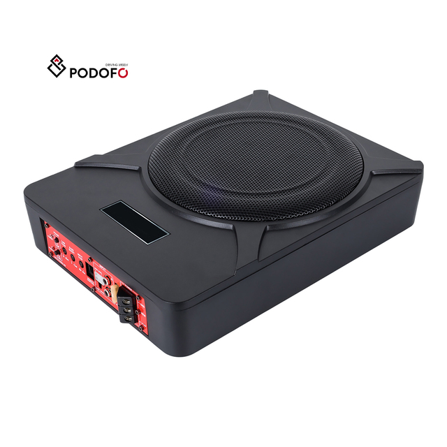 Podofo 12V Car Subwoofer SLIM Powered Subwoofer Enclosure Car Sbuwoofer 1000W Car Audio Under Seat Woofer Automobile Subwoofer