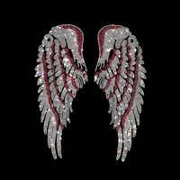 Ailes d'ange colorées Bling Bling avec forme ronde nouvellement transfert de strass pour vêtements Style Flatback