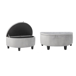 Nửa Vòng Nhung Ottoman Lưu Trữ Băng Ghế Dự Bị Bọc Lưu Trữ Phòng Ngủ Ottoman Băng Ghế Dự Bị - Product Image 1